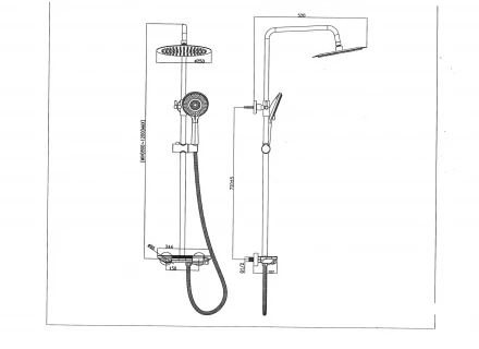 Santiline SL-9012 Душевая стойка для ванны