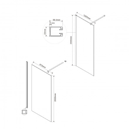 Vincea Walk in VSW-1H100CLB душевая перегородка