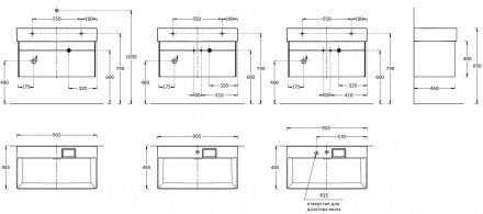 Kerama Marazzi Logica 90 тумба подвесная 2 ящика, белоснежный
