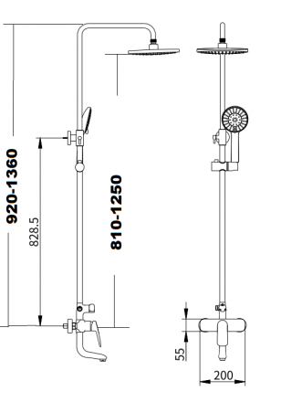 Savol SK-H7401 душевая стойка