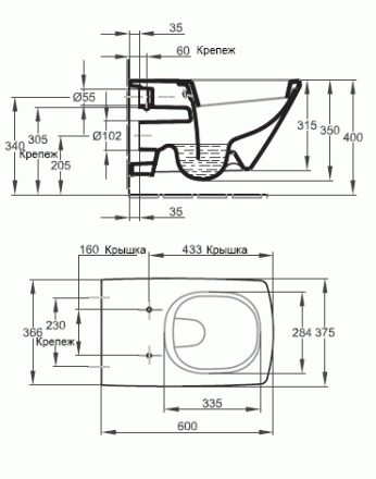 Jacob Delafon Escale Е1306-00 Подвесной унитаз с крышкой soft-close