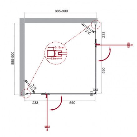 BelBagno KRAFT-A-22-90-C-Cr душевой уголок