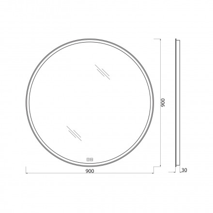 BelBagno SPC-RNG-900-LED-TCH-WARMЗеркало