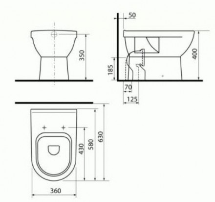 Jika Mio 2571.6 Унитаз напольный приставной (чаша)
