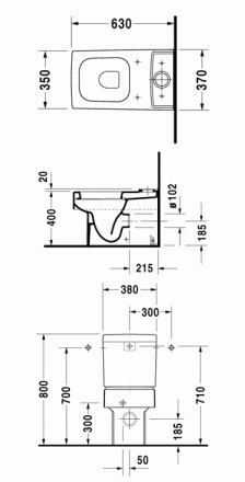 Duravit Vero 2116090000 Напольный унитаз под бачок (чаша)
