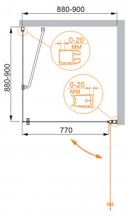 CEZARES STYLUS-SOFT-AH-1-100/80-C-Cr душевой уголок