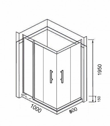 Parly QZ81B Душевой угол с поддоном 80x100
