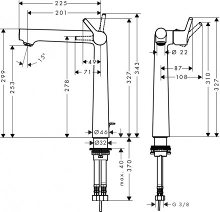 Hansgrohe Talis S 72115000 смеситель для раковины 250 мм