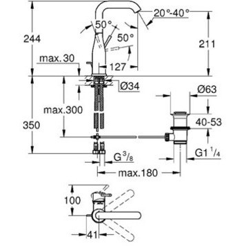 Grohe Essence New 32628001 смеситель для раковины