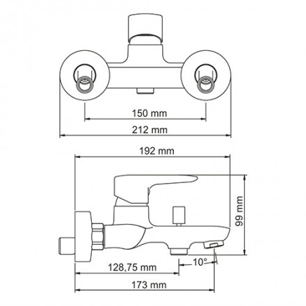 Wasserkraft Vils 5601 Смеситель для ванны