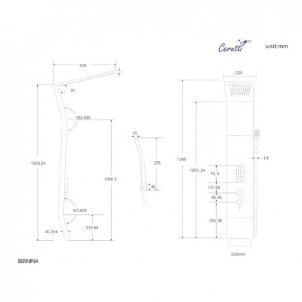 Cerutti BERNINA MW CT8981 Панель душевая