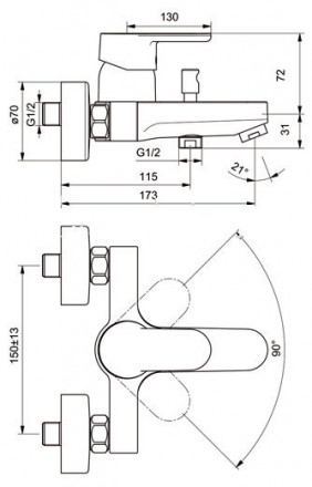 Ideal Standard Set B1118AA Комплект смесителей 3 в 1