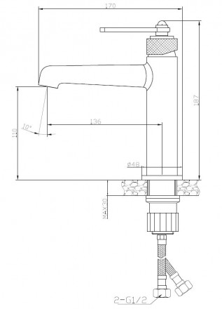 ESKO Bangkok Gun metal BG26GM Смеситель для раковины