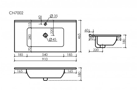 Sancos Element CN7002MB раковина 90 см