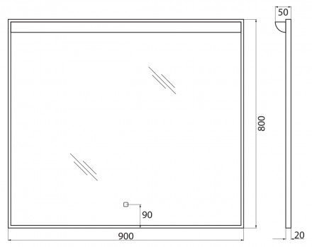 BelBagno SPC-UNO-900-800-TCH Зеркало
