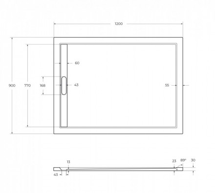 CEZARES TRAY-AS-AH-120/90-30-W поддон из искусственного мрамора