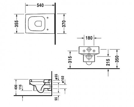 Duravit Vero 2217090064 Подвесной унитаз (чаша)