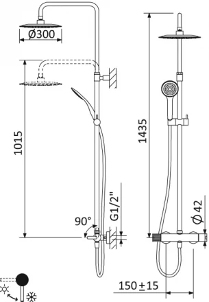 CEZARES LEAF-CDA-30-L-SS душевая стойка