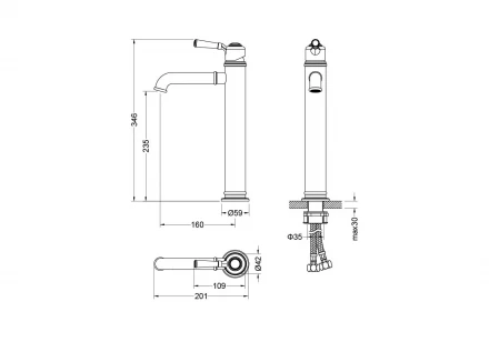 AQUATEK КЛАССИК AQ1504CR смеситель для раковины