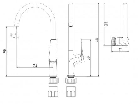Lemark Bronx LM3705BLR смеситель для кухни (черный/розовое золото)