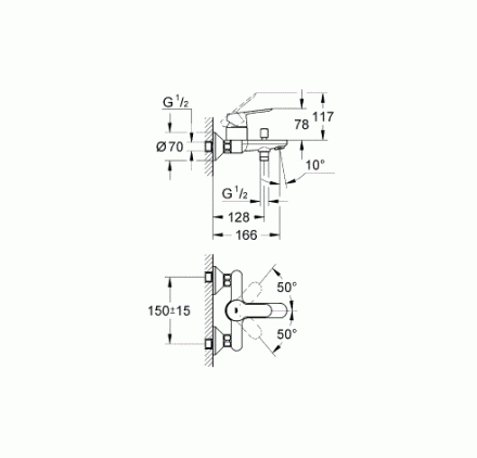 Grohe BauEdge 23334000 Смеситель для ванны