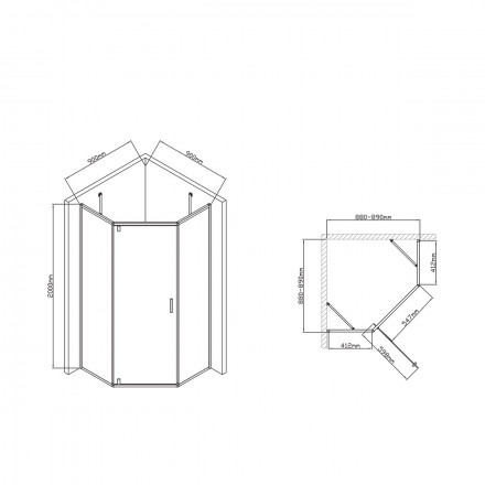 Vincea Slim-U VSP-2SU900CL душевой уголок