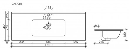 Sancos Element CN7006 раковина 120 см