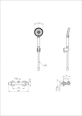 Wonzon &amp; Woghand Inn WW-B1005-A-MW Смеситель для душа с термостатом белый матовый