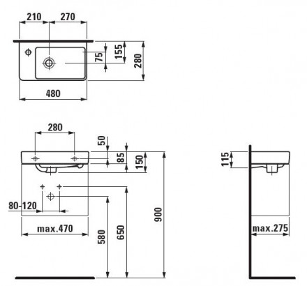 Laufen Pro 8.1595.5.000.104.1 раковина 48x28 см