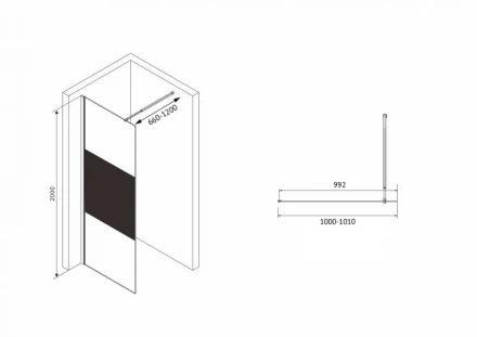 ABBER Immer Offen AG69100BT душевая перегородка