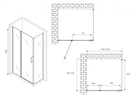 ABBER Sonnenstrand AG04140S-S70 душевой уголок