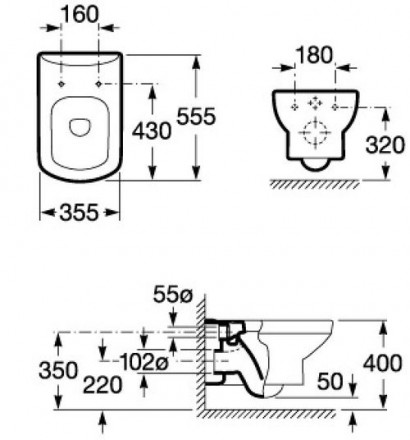 Roca Dama Senso 346517000 Подвесной унитаз (чаша)