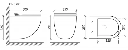 CeramicaNova Mono Rimless CN1905 Унитаз подсвесной безободковый