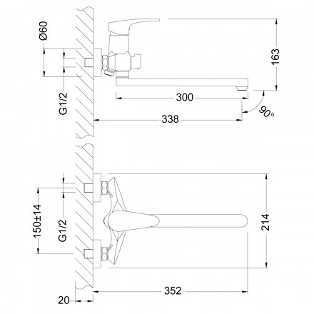 Lemark Linara LM0451C смеситель для ванны и душа
