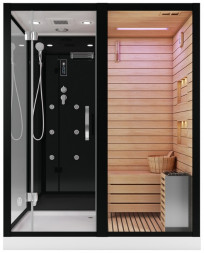 Ceruttispa ALBANO Nero-R Black Комбинированная сауна 180x110