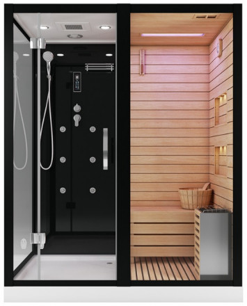 Ceruttispa ALBANO Nero-R Black Комбинированная сауна 180x110