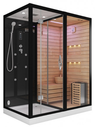 Ceruttispa ALBANO Nero-R Black Комбинированная сауна 180x110