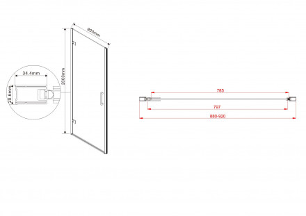 Vincea Flex VDP-1F900CL душевая дверь