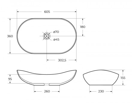 BelBagno BB1404-H311 накладная раковина