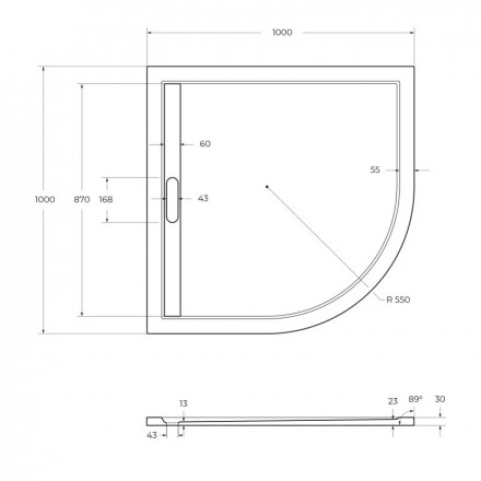 CEZARES TRAY-AS-R-100-30-W поддон из искусственного мрамора