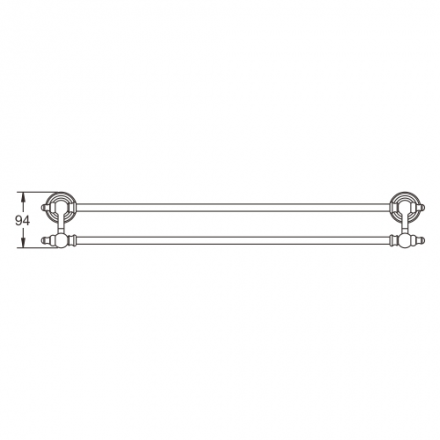 Rose RG1127Q Полотенцедержатель двойной бронза