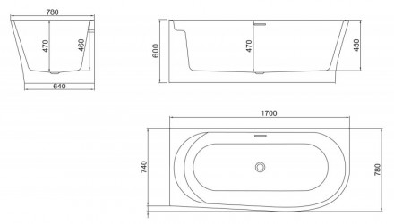 Belbagno BB410-1700 Акриловая ванна 170x78 левая