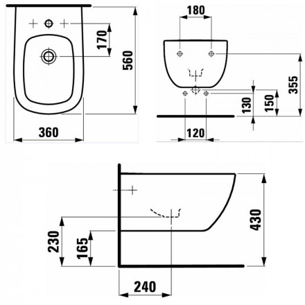 Laufen Palomba 8.3080.1.000.304.1 биде подвесное
