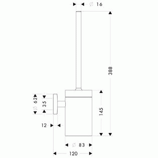 Туалетный ершик с держателем Hansgrohe Logis 40522000