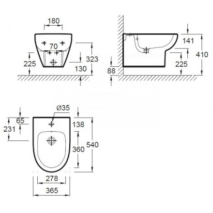 Jacob Delafon Odeon up E4765-00 подвесное биде
