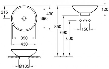 Villeroy&amp;Boch 51440001 Loop&amp;Friends раковина чаша