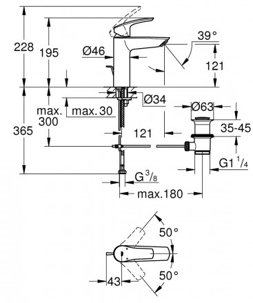 GROHE Eurosmart 2021 23322003 смеситель для раковины