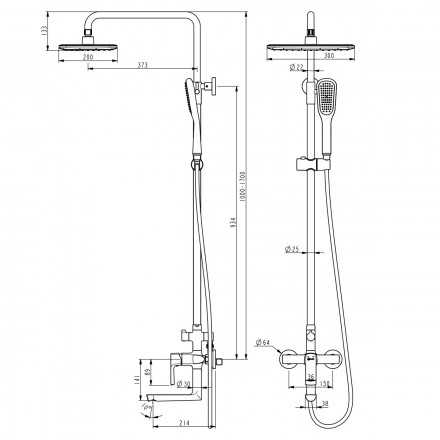 Lemark Ursus LM7262BL Душевая стойка для ванны