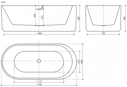 Sancos Fiori FB04 ванна акриловая 170x80x58