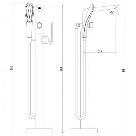 Lemark Melange LM4944CW смеситель для ванны, напольный